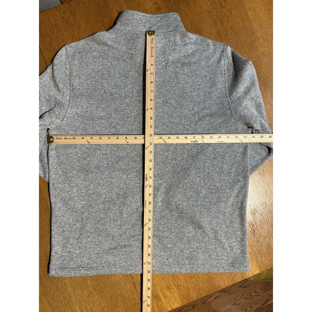 IZOD 1/4 Zip Pullover Men XL Gray Heather Fleece Lined Sweater Knit Casual Golf‎